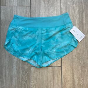 Athleta Run With It 3.5” Running Shorts Women M Turquoise Lined NWT